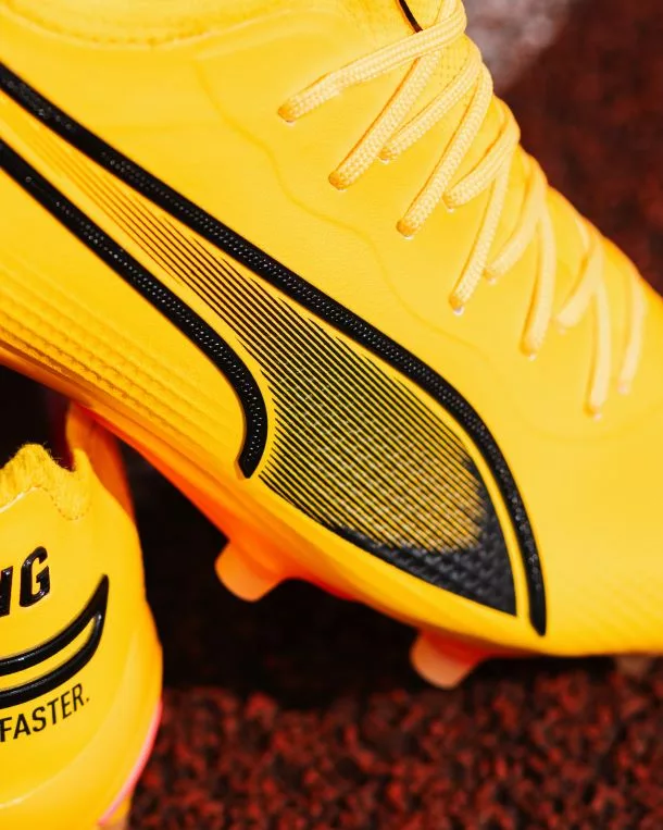 Close up of Puma King Ultimate from the Forever.Faster Boot Pack. Available to purchase at Lovellsoccer.co.uk