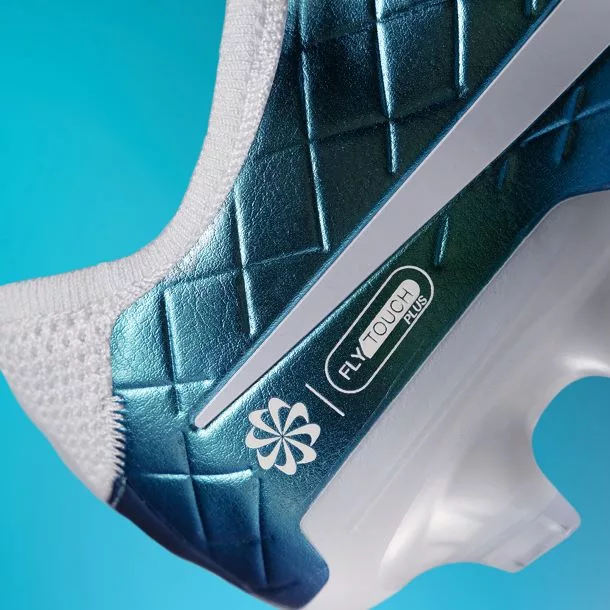 Flytouch Plus technology and ACC tech showcased on the side of the Nike Tiempo Emerald Boot