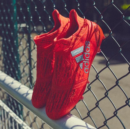 adidas X 16+ PureChaos from 2016 in red.