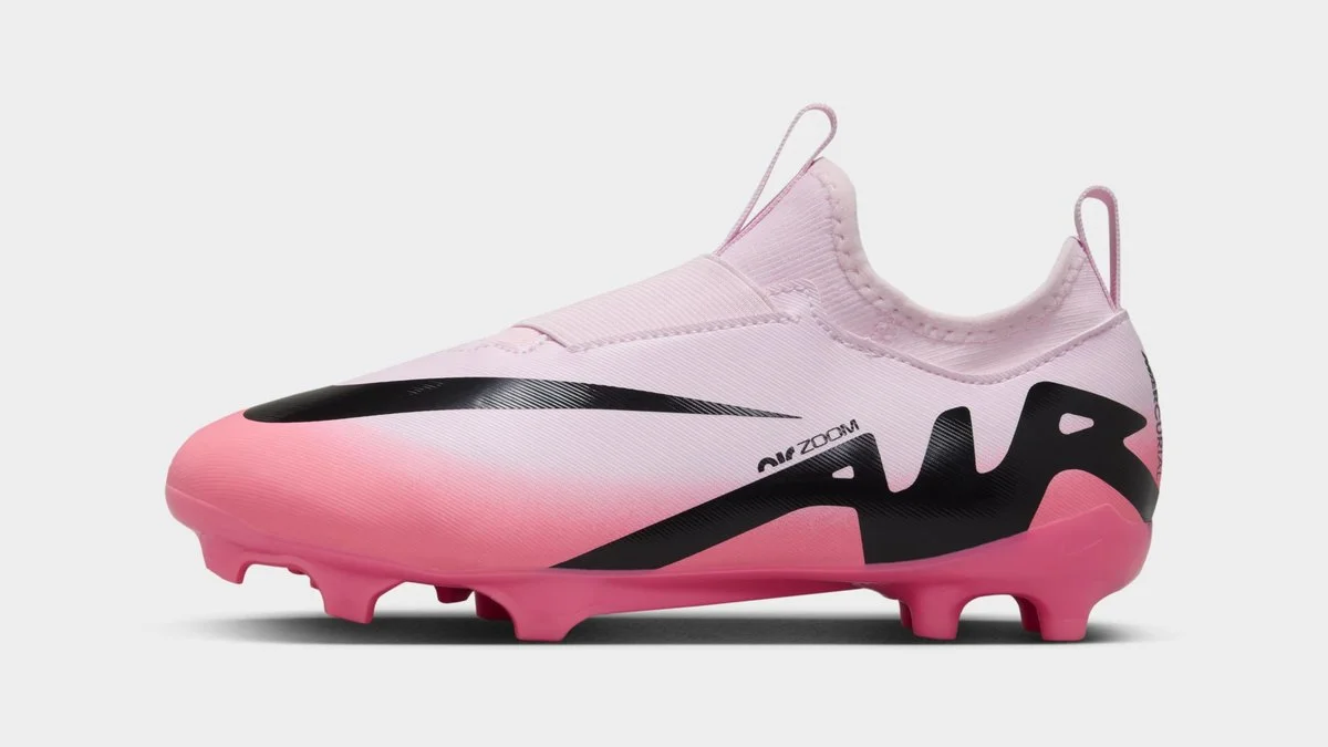Nike Mercurial Vapour 15 Academy Junior Firm Ground Football Boots in Mad Brilliant Pink. Available at Lovell Soccer.