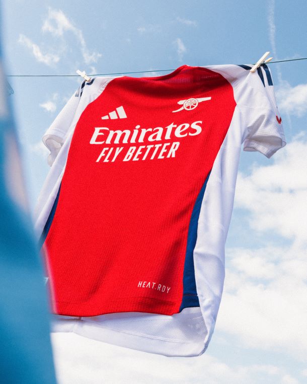 Arsenal Home Shirt in red, white & blue for the Premier League 2024/25 season