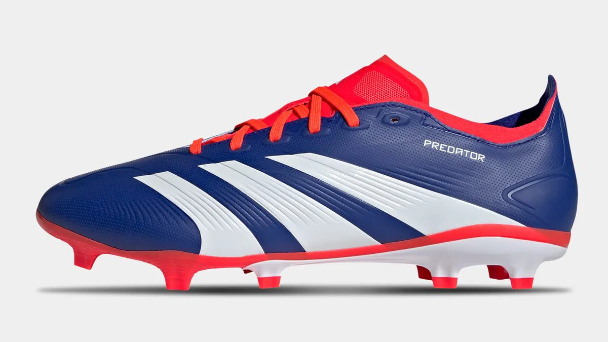 adidas Predator League 24 from the adidas Advancement Boot Pack. Colourway showcased in Blue/White/Red.